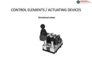 CONTROL ELEMENTS / ACTUATING DEVICES
              Directional valves
 
