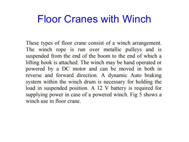 Bob Engineering Hydraulic Floor Cranes Manufacturers In India