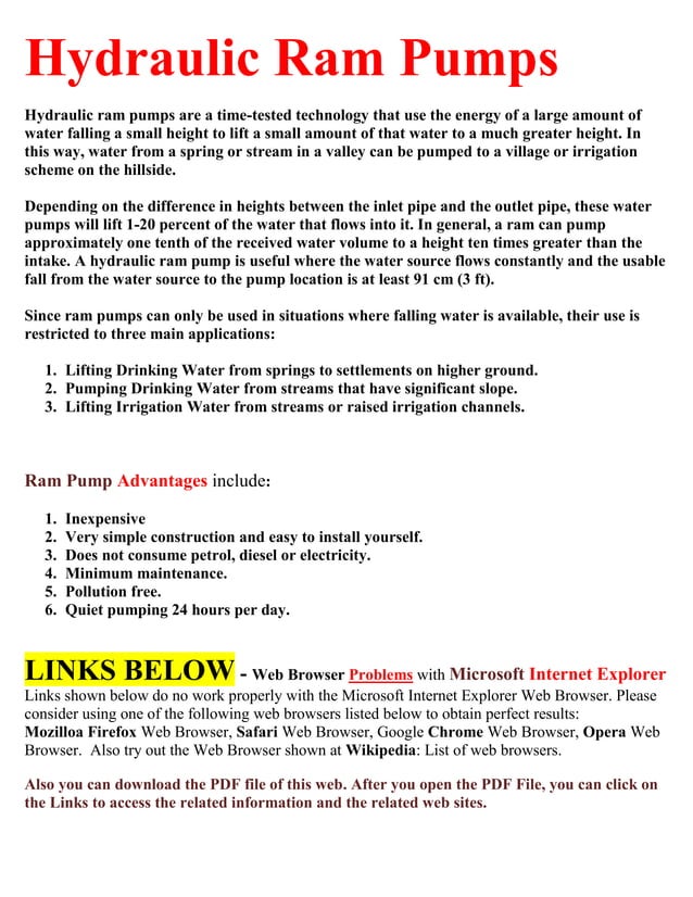 Hydraulic Ram Pump PDF