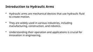 Hydraulic arm mechanical diploma final.year project for fully marks | PPTX