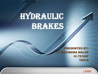 HYDRAULIC
  BRAKES

           PRESENTED BY:
       LT RAVINDRA NALGE
                IC-75160F
                    TES16



                      LOGO
 