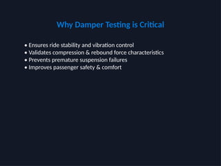 Damper Testing Paper Hydraulic Damper Test Bench for Rail & Heavy Vehicle Performance ...