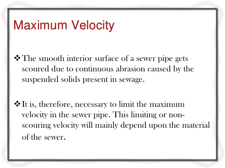Hydraulic design of sewer