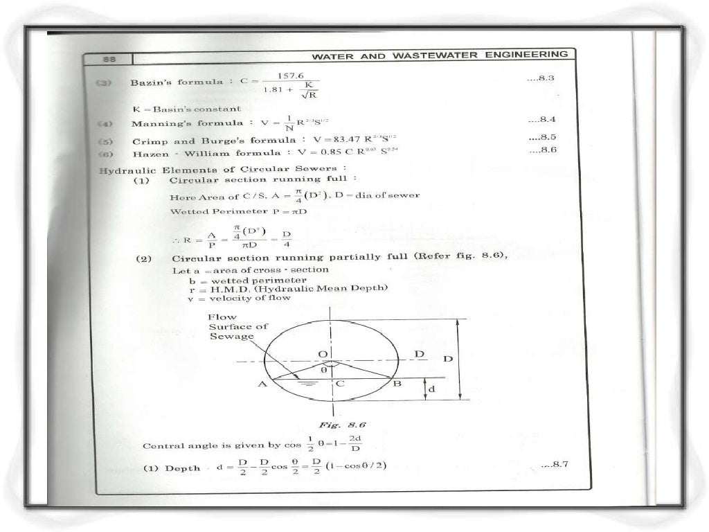 Hydraulic design of sewer
