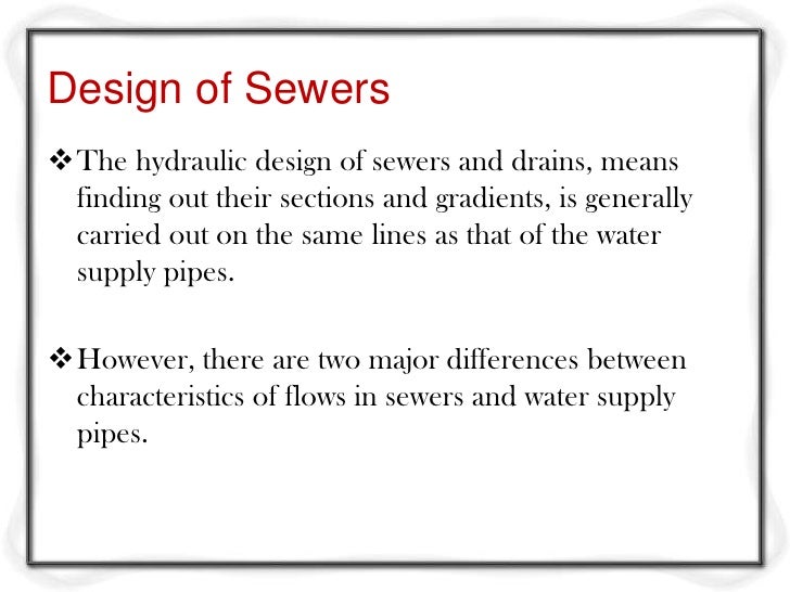 Hydraulic design of sewer
