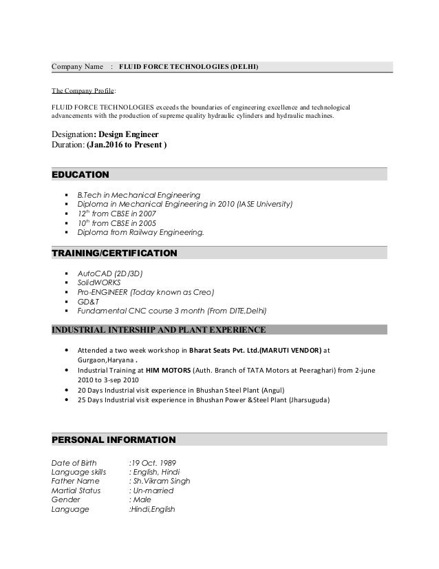 Hydraulic engineer resume