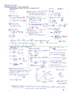 Hydraulics Lad – Sheet
©Civilittee Hashemite – Eng. Lana Al Otuom

 