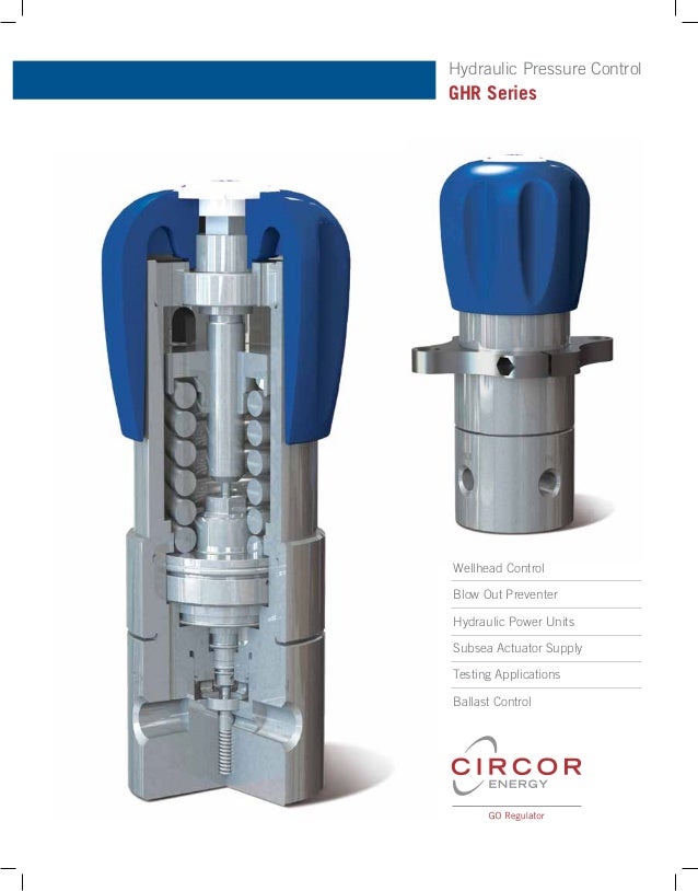 Hydraulic pressure control regulator model ghr go regulator