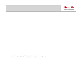 © All rights reserved by Bosch Rexroth AG, even and especially in cases of proprietary rights applications.
We also retain sole power of disposal, including all rights relating to copying, transmission and dissemination.
 