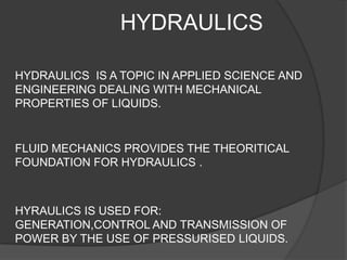 Hydraulics | PPTX