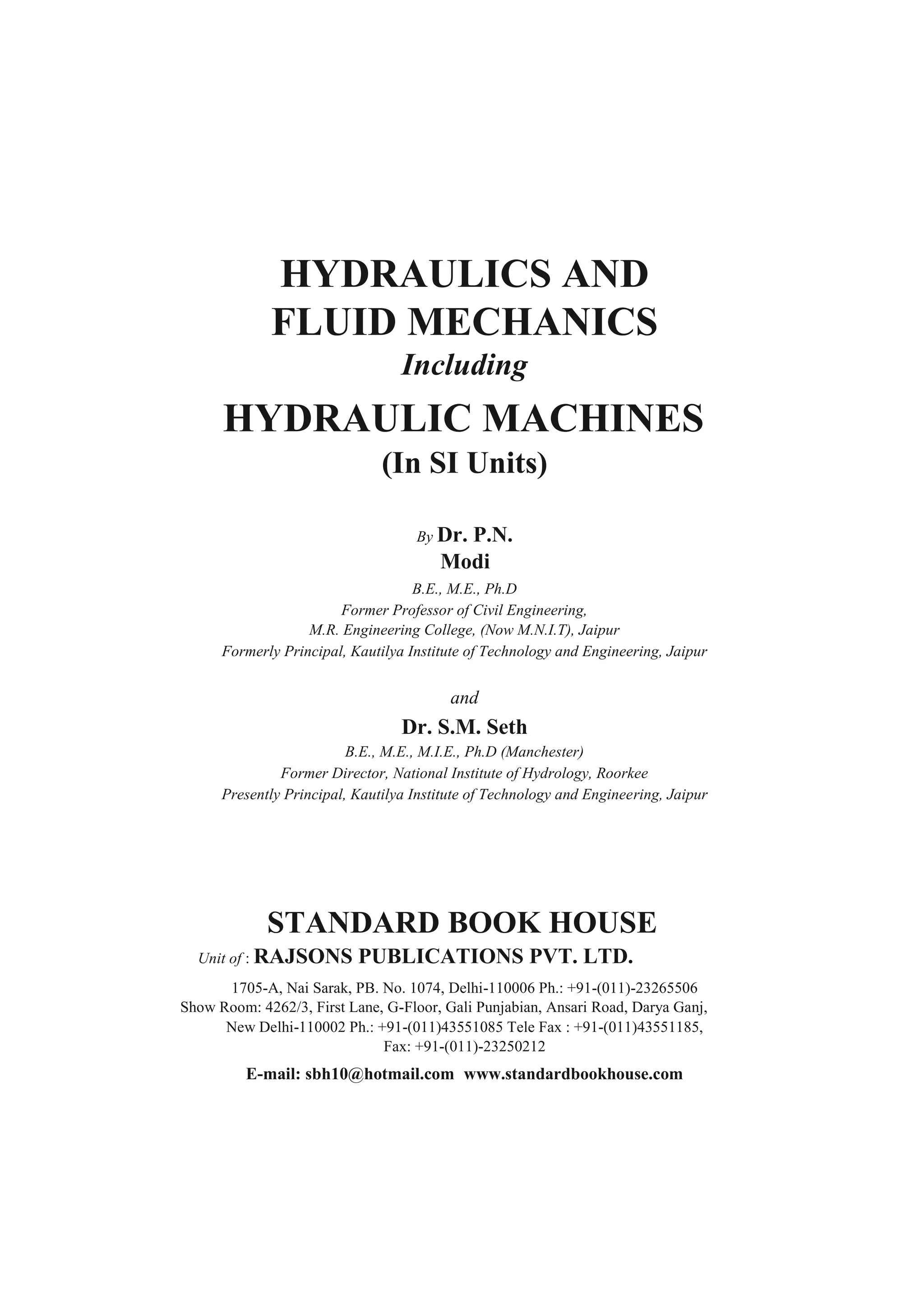Hydraulics and fluid mechanics | PDF