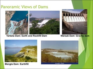 Panoramic Views of Dams
Tarbela Dam: Earth and Rockfill Dam Warsak Dam: Gravity dam
Mangla Dam: Earthfill
 