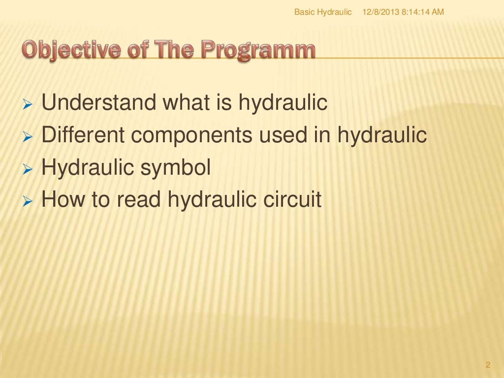 Hydraulics training