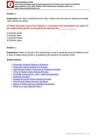 Hydraulic system MCQ PDF