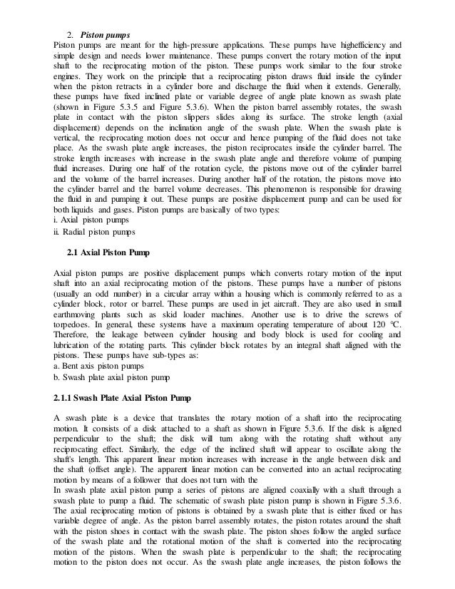 Hydraulic systems report