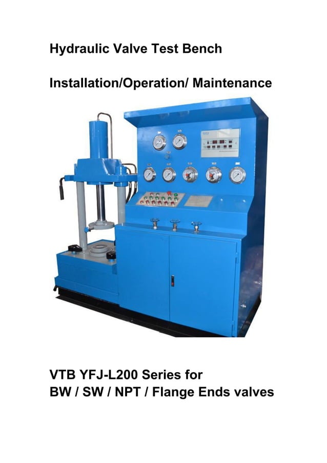 Hydraulic valve test benches PDF