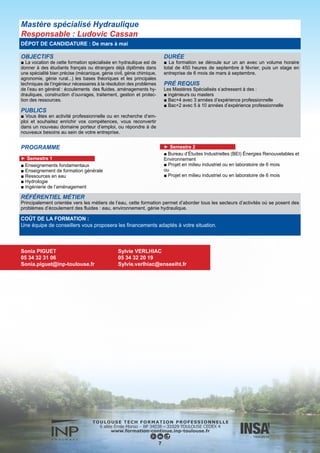 Formations Qualifiantes
Hydraulique
Mécanique des Fluides
8
 