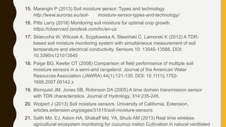 Application of Soil Moisture Sensors in Agriculture: A Review | PPTX