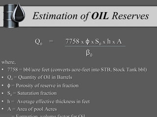 Hydrocarbon reserve estimation