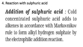4. Reaction with sulphuric acid
 