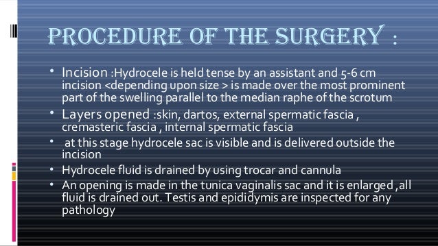 Hydrocele management