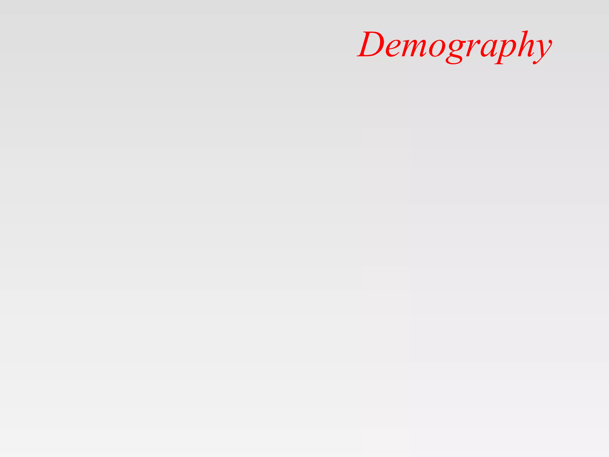Demography
 