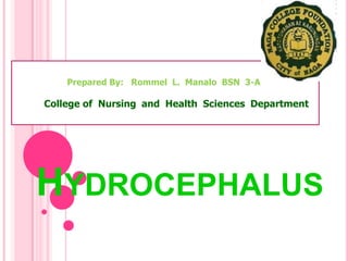Prepared By: Rommel L. Manalo BSN 3-A

College of Nursing and Health Sciences Department




HYDROCEPHALUS
 