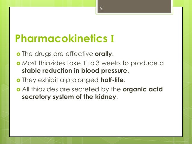 Pharmacokinetics of hydrochlorothiazide