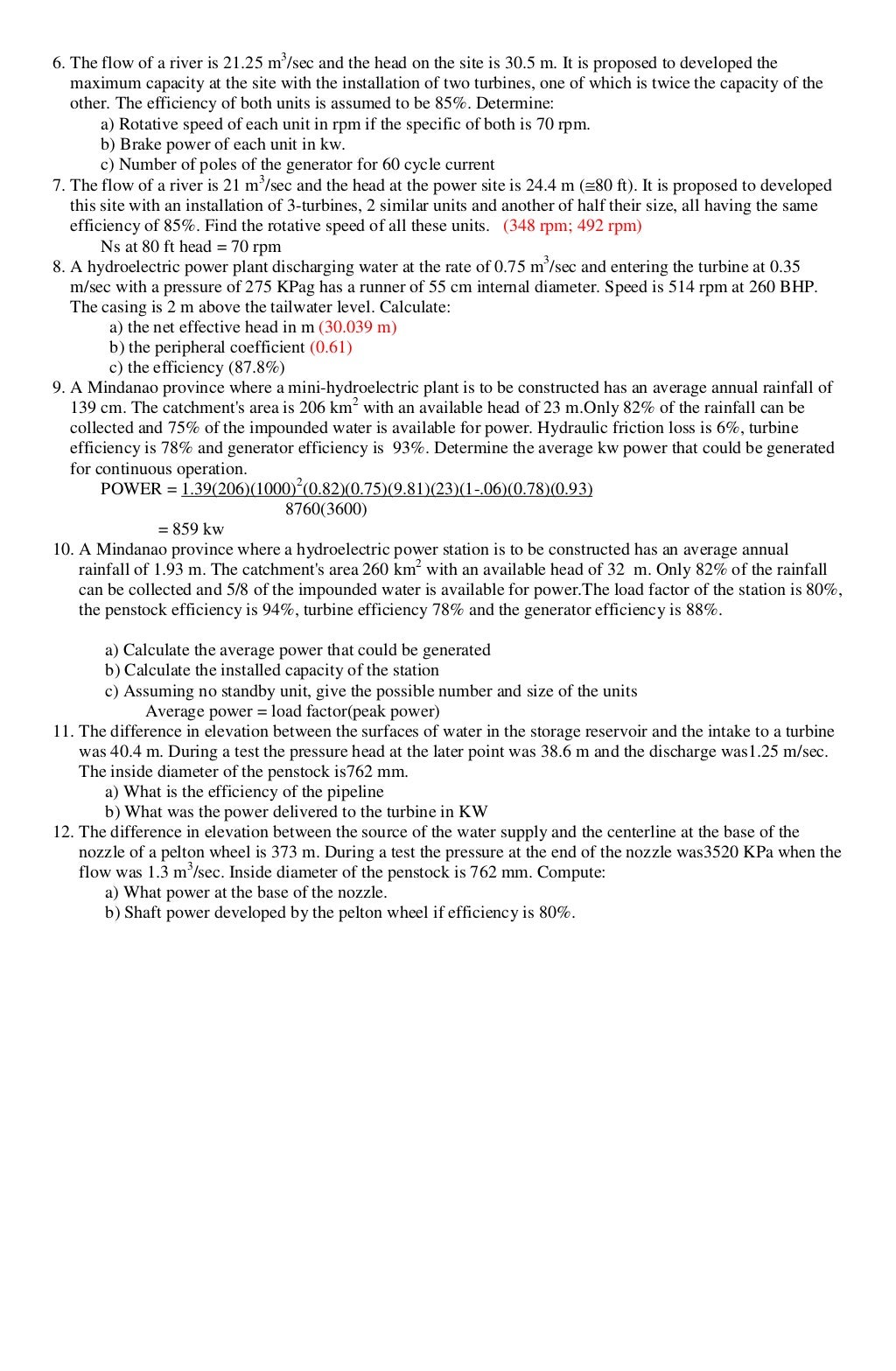 Hydro electric power plant