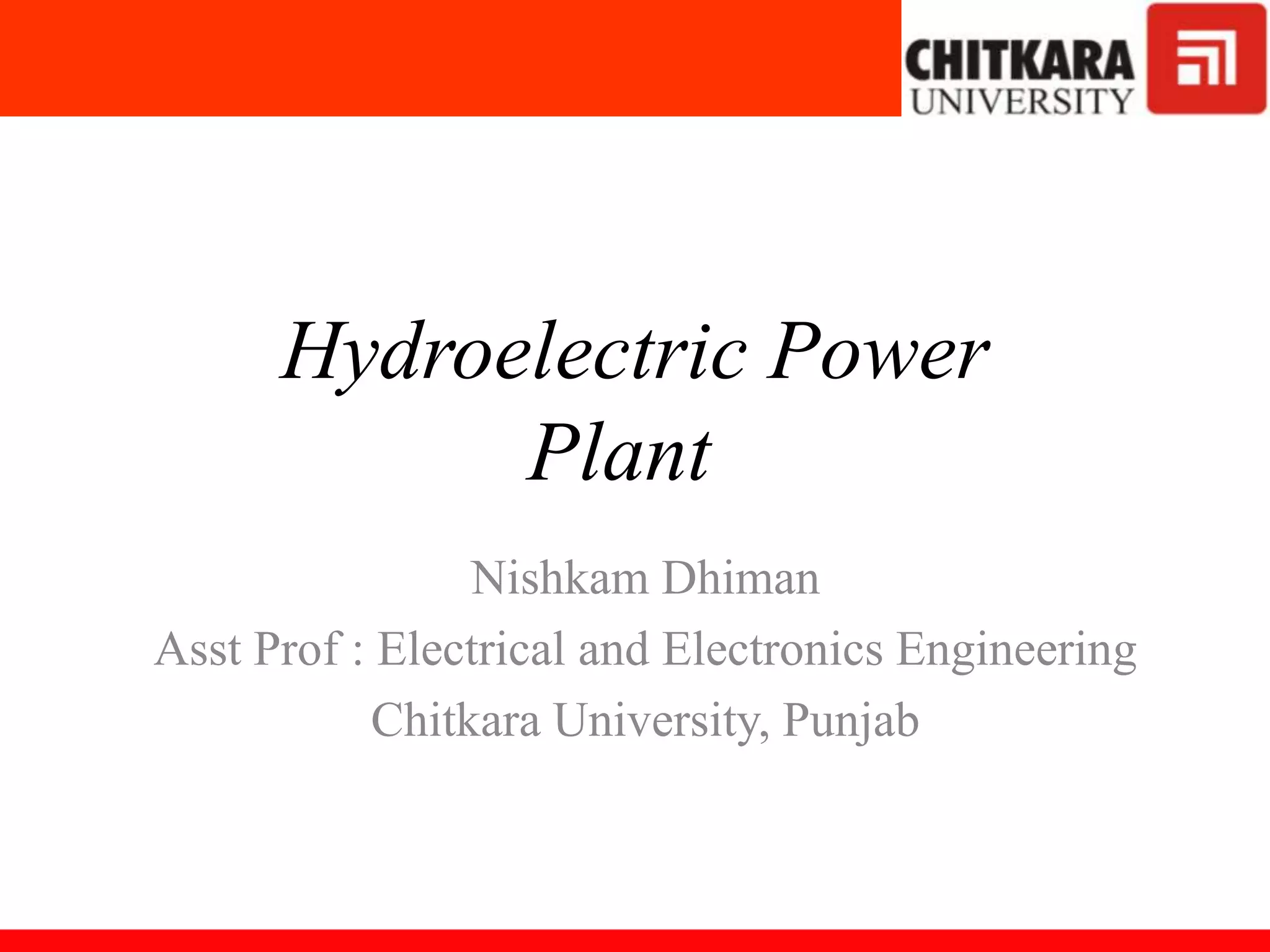 Hydro electric power plant PPT