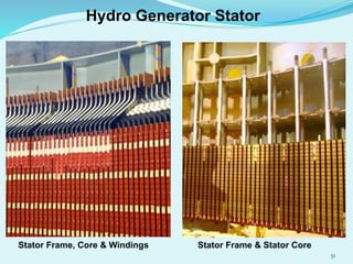 Stator Frame, Core & Windings Stator Frame & Stator Core
Hydro Generator Stator
51
 