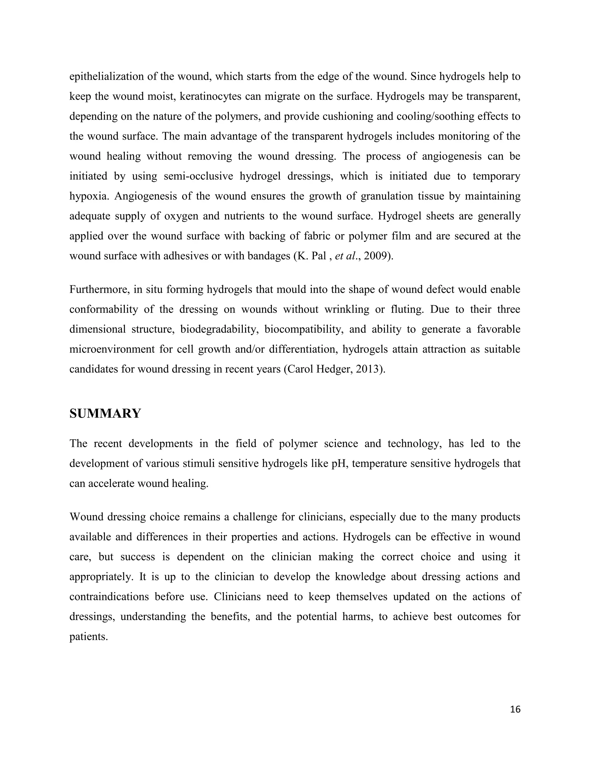 Hydrogels for wound dressings final | PDF