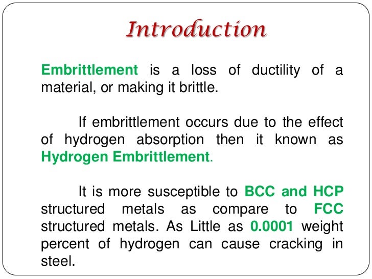 hydrogen embrittlement