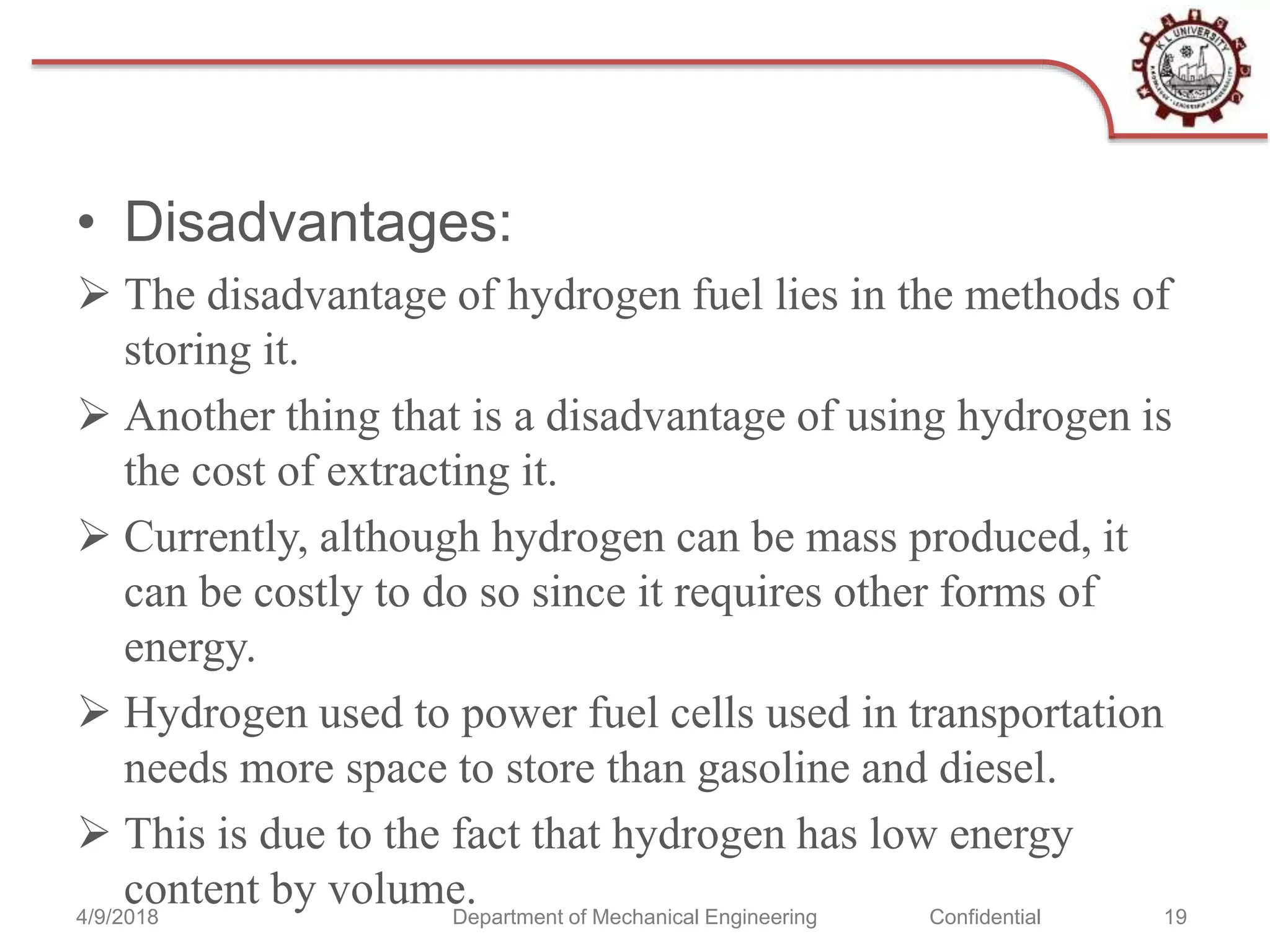 Hydrogen as an alternative fuel | PPTX