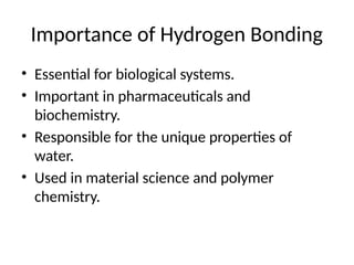 Comprehensive Exploration of Hydrogen Bonding: Chemistry and Biological ...