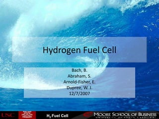 Hydrogen Fuel Cell Bach, B. Abraham, S. Arnold-Fisher, E. Dupree, W. J. 12/7/2007 