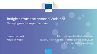 Hydrogen Risks Hydrogen Fuel Risks Webinar Part 3: Hydrogen Safety Lessons ...