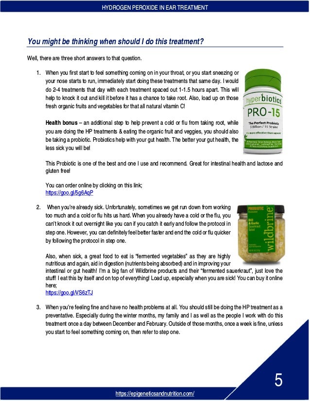 Hydrogen Peroxide In Ear Treatment