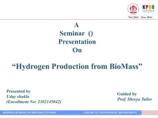 hydrogen production from biomass for future .pptx