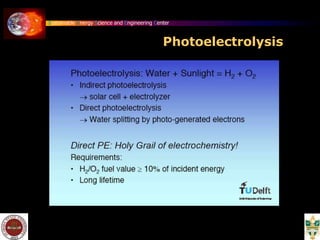 Sustainable Energy Science and Engineering Center
Photoelectrolysis
 