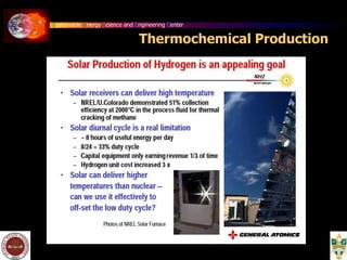 Sustainable Energy Science and Engineering Center
Thermochemical Production
 