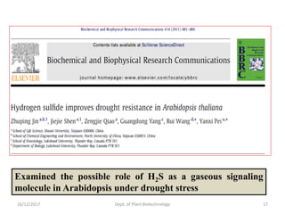 Hydrogen sulfide as multifunctional gaseous molecule | PDF