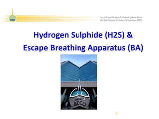 1
Hydrogen Sulphide (H2S) &
Escape Breathing Apparatus (BA)
 