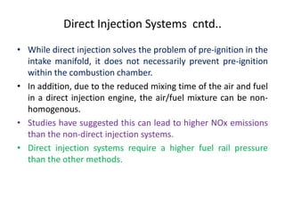 Non Direct Injection Engine HYDROGEN USE IN INTERNAL COMBUSTION C ENGINES.ppt