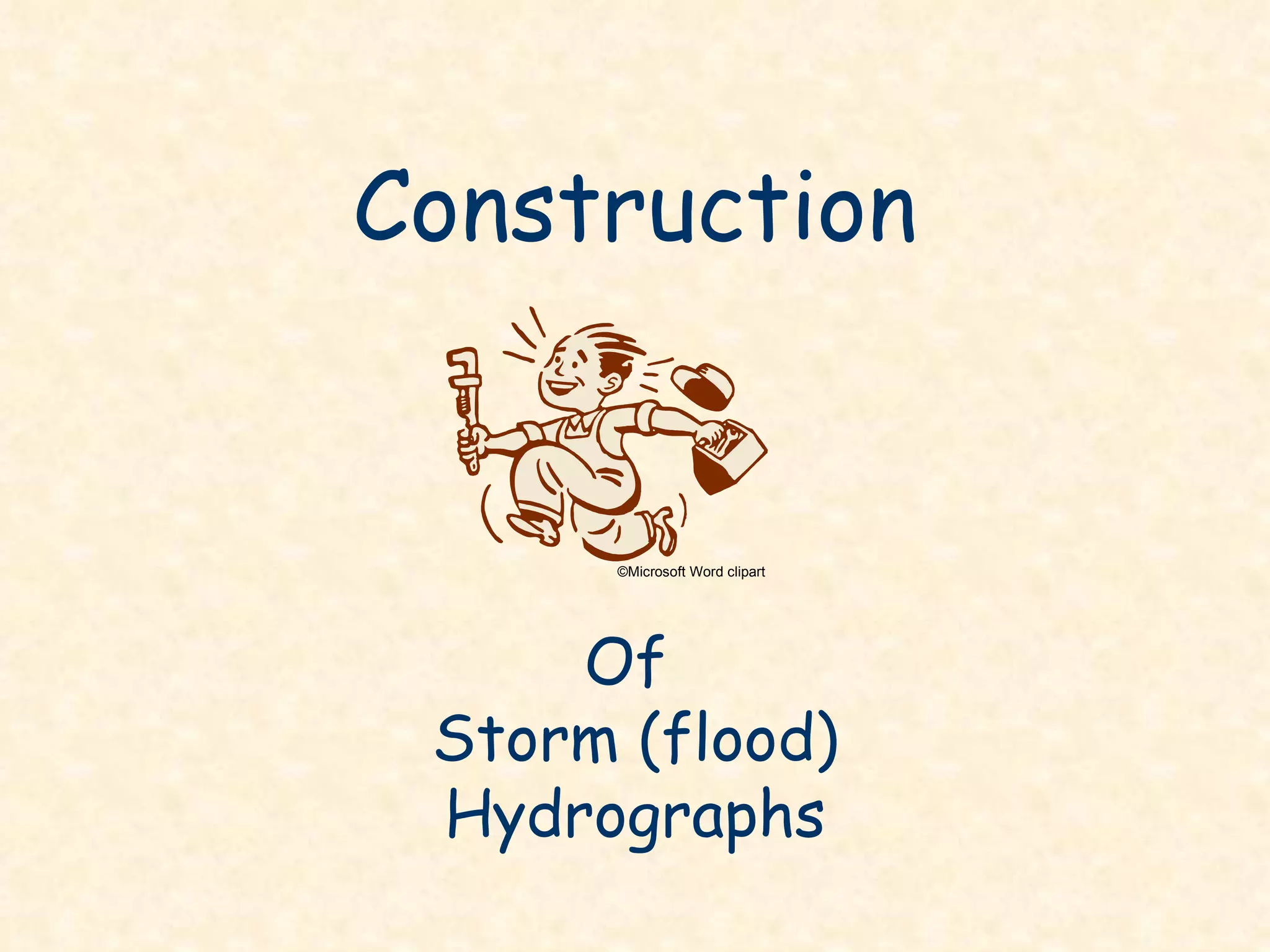 Construction Of  Storm (flood) Hydrographs © Microsoft Word clipart 