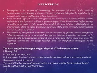 Interception Geography Example Hydrological cycle | PPTX