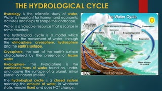 Comprehensive Overview of Hydrological Processes and the Water Cycle | PDF