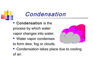 Condense Process Hydrologic cycle | PPT