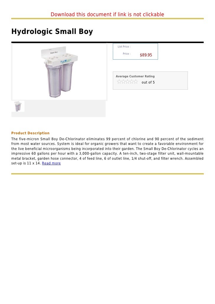 Hydrologic small boy