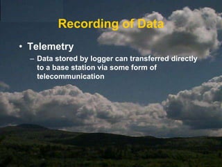 Recording of DataPaper ChartsData LoggersTelemetry. 
